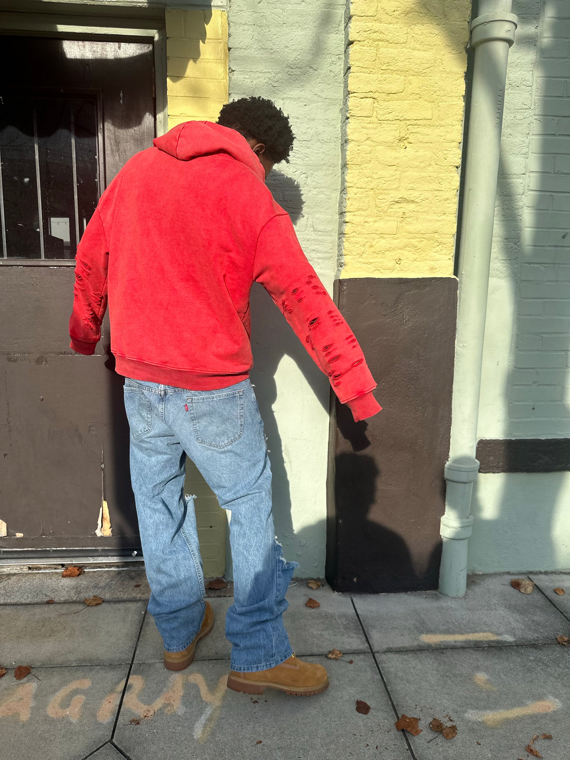 "2nd Quarter" Zip Up Hoodie in Faded Red