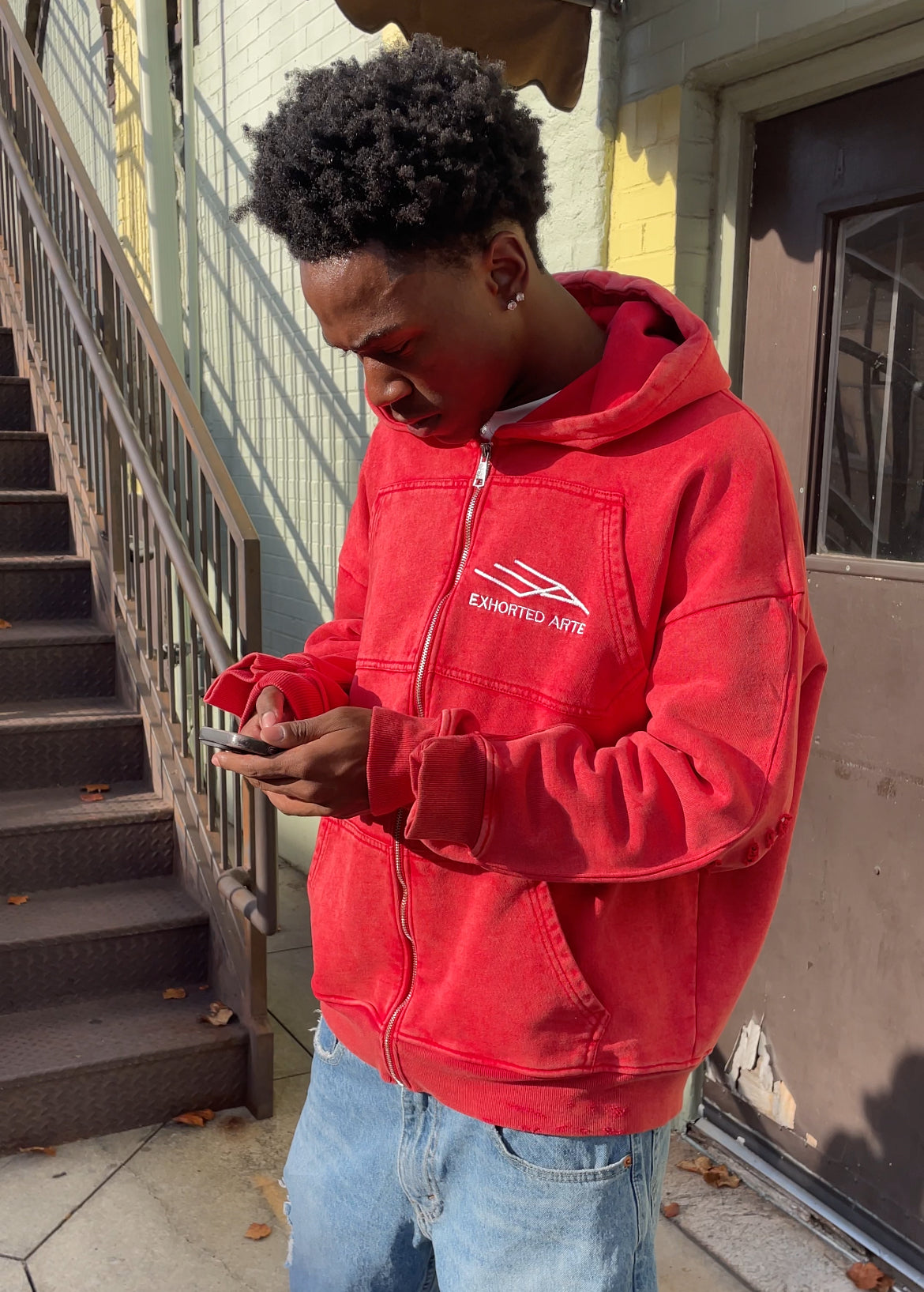 "2nd Quarter" Zip Up Hoodie in Faded Red