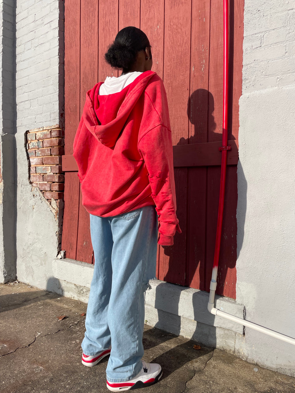 "2nd Quarter" Zip Up Hoodie in Faded Red